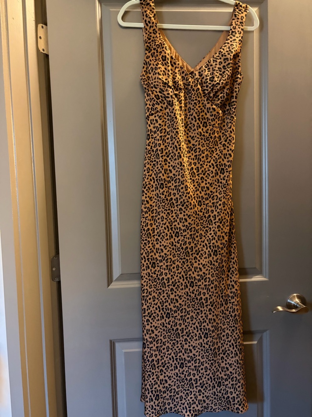 American Eagle Outfitters Leopard Print Maxi Slip Dress in Brown and Black